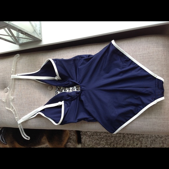 Nautical blue and white one piece swim suit - Picture 3 of 4